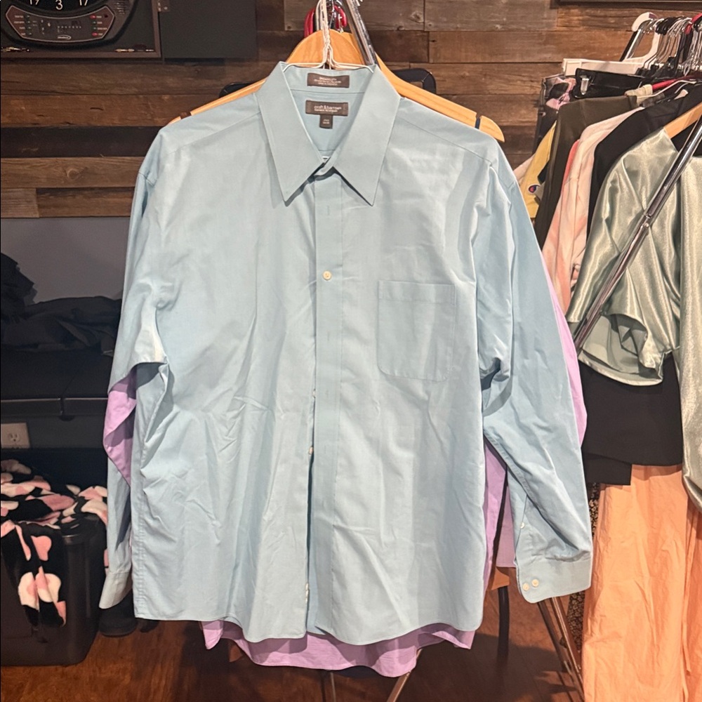 croft & barrow Light Blue Men's Dress Shirt 17.5 34/35